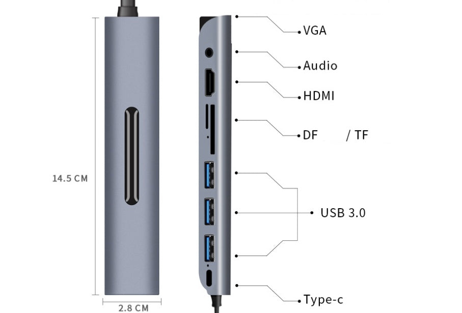 USB C HUB docking station - 9 in 1 Type-C HDMI VGA low temperature mobile computer expansion docking accessories