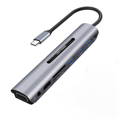 USB C HUB docking station - 9 in 1 Type-C HDMI VGA low temperature mobile computer expansion docking accessories