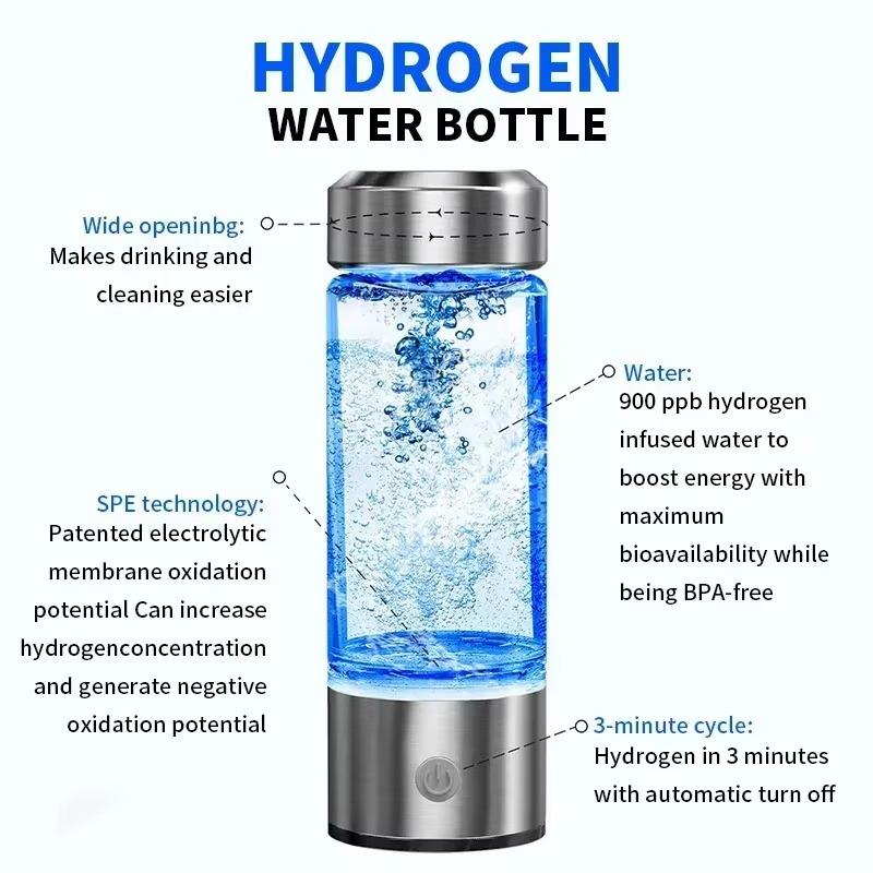 Hydrogen Water Bottle – Dual Chamber Hydrogen & Oxygen Generator