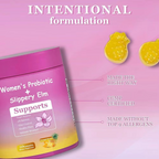 Feminine Probiotics  - Supports pH Balance, Gut Health & Immune System with Slippery Elm, Prebiotics & Lactobacillus Blend, Pineapple Flavor, 60 Gummies
