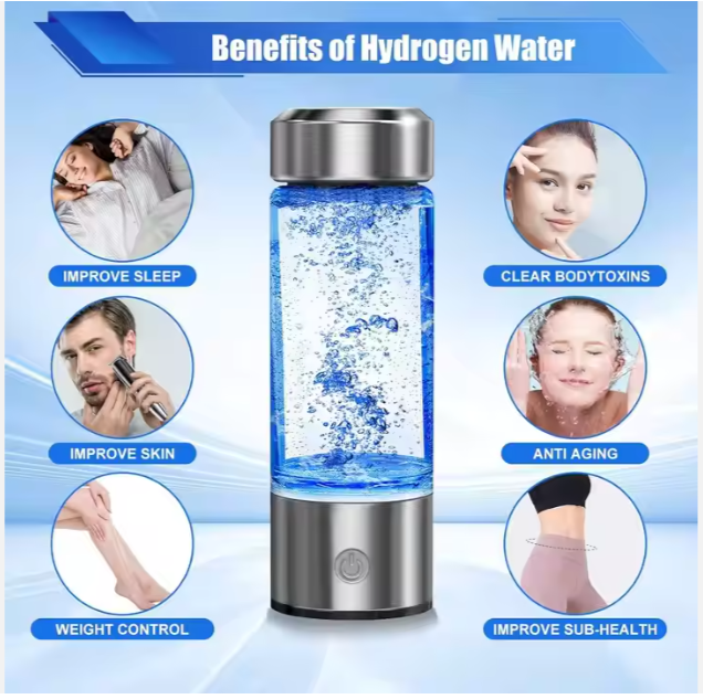 Hydrogen Water Bottle – Dual Chamber Hydrogen & Oxygen Generator